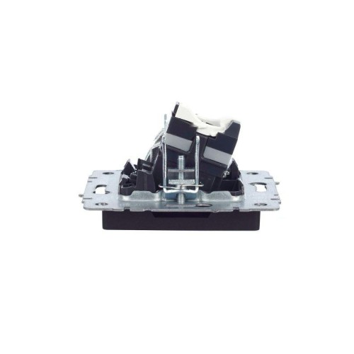 Розетка компьютерная + телевизионная 2-м Brite РТВ/РК12-БрЧ RJ45 кат.5E + TV механизм черн. IEK BR-A