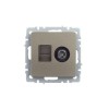Розетка компьютерная + телевизионная 2-м Brite РТВ/РК12-БрШ RJ45 кат.5E + TV механизм шампань IEK BR