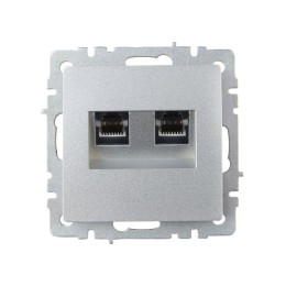 Розетка компьютерная двойн. СП RJ45 кат.5E BRITE РК10-2-БрА механизм алюм. IEK BR-K20-1-K47
