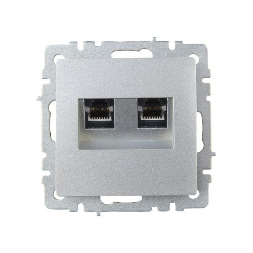 Розетка компьютерная двойн. СП RJ45 кат.5E BRITE РК10-2-БрА механизм алюм. IEK BR-K20-1-K47