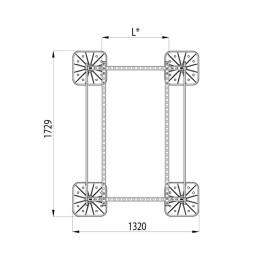 Конструкция опорная для установки оборудования TECHNORAPTOR FOOT 1000х1500 HD КМ TR0209