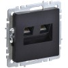 Розетка компьютерная двойн. СП RJ45 кат.5E BRITE РК10-2-БрЧ механизм черн. IEK BR-K20-1-K02