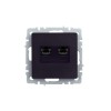 Розетка компьютерная двойн. СП RJ45 кат.5E BRITE РК10-2-БрЧ механизм черн. IEK BR-K20-1-K02