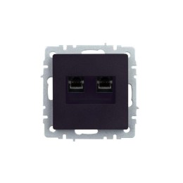 Розетка компьютерная двойн. СП RJ45 кат.5E BRITE РК10-2-БрЧ механизм черн. IEK BR-K20-1-K02