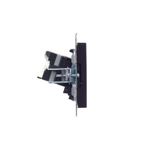 Розетка компьютерная двойн. СП RJ45 кат.5E BRITE РК10-2-БрЧ механизм черн. IEK BR-K20-1-K02