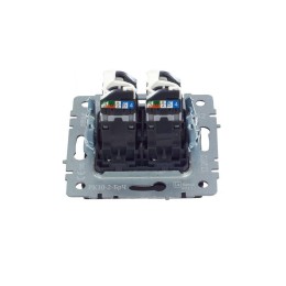 Розетка компьютерная двойн. СП RJ45 кат.5E BRITE РК10-2-БрЧ механизм черн. IEK BR-K20-1-K02