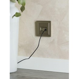 Розетка компьютерная двойн. СП RJ45 кат.5E BRITE РК10-2-БрШ механизм шампань IEK BR-K20-1-K37