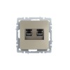 Розетка компьютерная двойн. СП RJ45 кат.5E BRITE РК10-2-БрШ механизм шампань IEK BR-K20-1-K37
