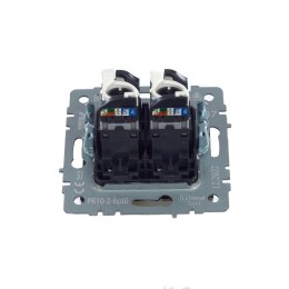 Розетка компьютерная двойн. СП RJ45 кат.5E BRITE РК10-2-БрШ механизм шампань IEK BR-K20-1-K37