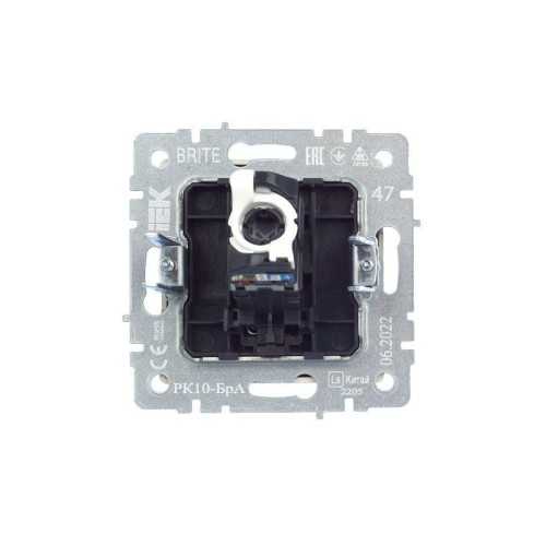 Розетка компьютерная СП RJ45 кат.5E BRITE РК10-БрА механизм алюм. IEK BR-K10-1-K47