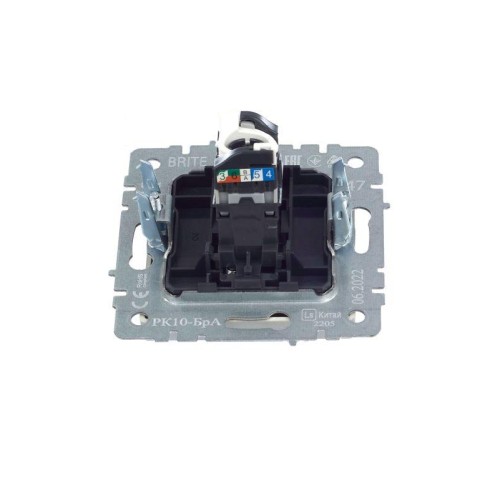 Розетка компьютерная СП RJ45 кат.5E BRITE РК10-БрА механизм алюм. IEK BR-K10-1-K47