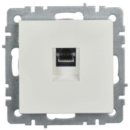 Розетка компьютерная СП RJ45 кат.5E BRITE РК10-БрБ механизм бел. IEK BR-K10-1-K01