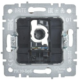 Розетка компьютерная СП RJ45 кат.5E BRITE РК10-БрБ механизм бел. IEK BR-K10-1-K01