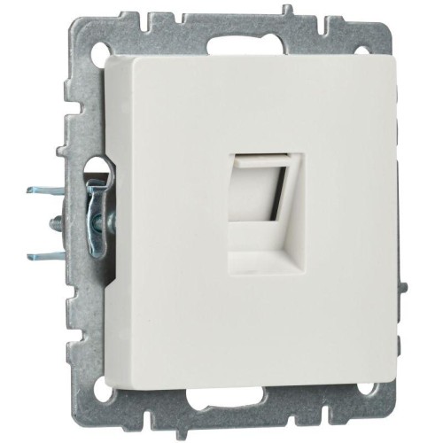 Розетка компьютерная СП RJ45 кат.5E BRITE РК10-БрБ механизм бел. IEK BR-K10-1-K01