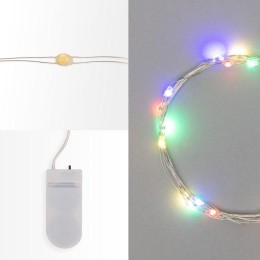 Гирлянда светодиодная "Роса" 2м 20LED мультиколор RGB 5Вт 4.5В IP20 провод прозр. элементы питания 2