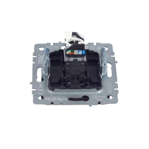 Розетка компьютерная СП RJ45 кат.5E BRITE РК10-БрЧ механизм черн. IEK BR-K10-1-K02