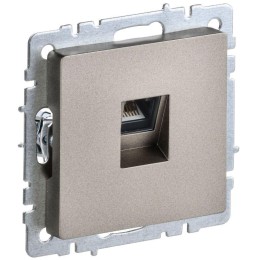 Розетка компьютерная СП RJ45 кат.5E BRITE РК10-БрШ механизм шампань IEK BR-K10-1-K37