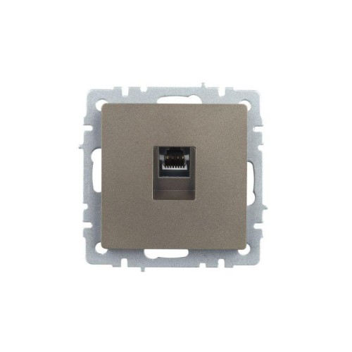 Розетка компьютерная СП RJ45 кат.5E BRITE РК10-БрШ механизм шампань IEK BR-K10-1-K37
