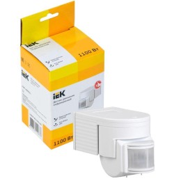 Детектор движения ДД 012 1100Вт угол обз. 180град. дальн. 12м IP44 бел. IEK LDD10-012-1100-001