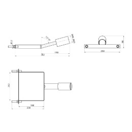 Кронштейн 430х260х130мм d48мм для уличных светильников на столб GAUSS 903265402