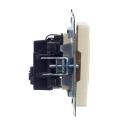 Розетка BRITE РС14-1-0-БрКр 16А с заземл. защ. шторки механизм беж. IEK BR-R14-16-K10