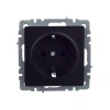Розетка BRITE РС14-1-0-БрЧ 16А с заземл. защ. шторки механизм черн. IEK BR-R14-16-K02