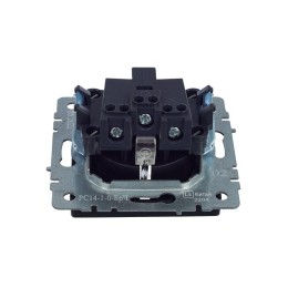 Розетка BRITE РС14-1-0-БрЧ 16А с заземл. защ. шторки механизм черн. IEK BR-R14-16-K02