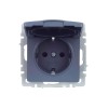 Розетка BRITE РСбш10-3-БрМ 16А IP20 с заземл. защ. шторки с крышкой механизм маренго IEK BR-R16-16-K