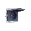 Розетка BRITE РСбш10-3-БрМ 16А IP20 с заземл. защ. шторки с крышкой механизм маренго IEK BR-R16-16-K