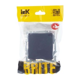 Розетка BRITE РСбш10-3-БрМ 16А IP20 с заземл. защ. шторки с крышкой механизм маренго IEK BR-R16-16-K