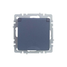 Розетка BRITE РСбш10-3-БрМ 16А IP20 с заземл. защ. шторки с крышкой механизм маренго IEK BR-R16-16-K