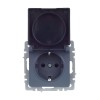 Розетка BRITE РСбш10-3-БрМ 16А IP20 с заземл. защ. шторки с крышкой механизм маренго IEK BR-R16-16-K