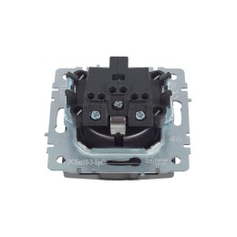 Розетка BRITE РСбш10-3-БрС 16А IP20 с заземл. защ. шторки с крышкой механизм сталь IEK BR-R16-16-K46