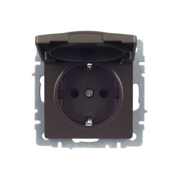 Розетка BRITE РСбш10-3-БрТБ 16А IP20 с заземл. защ. шторки с крышкой механизм бронза IEK BR-R16-16-K