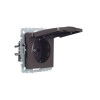 Розетка BRITE РСбш10-3-БрТБ 16А IP20 с заземл. защ. шторки с крышкой механизм бронза IEK BR-R16-16-K