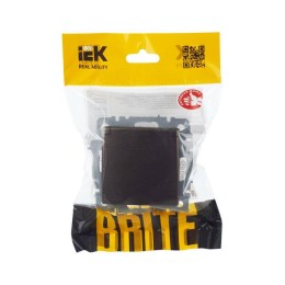 Розетка BRITE РСбш10-3-БрТБ 16А IP20 с заземл. защ. шторки с крышкой механизм бронза IEK BR-R16-16-K