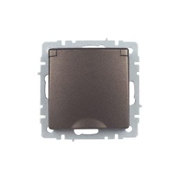 Розетка BRITE РСбш10-3-БрТБ 16А IP20 с заземл. защ. шторки с крышкой механизм бронза IEK BR-R16-16-K