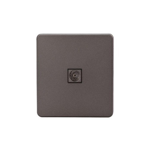 Розетка телевизионная TV СП ROUND MIELE титан Kranz KR-78-0723-2