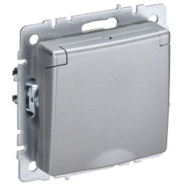 Розетка BRITE РСбш10-3-44-БрА 16А IP44 с заземл. защ. шторки с крышкой механизм алюм. IEK BR-R16-16-