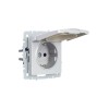 Розетка BRITE РСбш10-3-44-БрА 16А IP44 с заземл. защ. шторки с крышкой механизм алюм. IEK BR-R16-16-