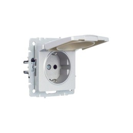 Розетка BRITE РСбш10-3-44-БрА 16А IP44 с заземл. защ. шторки с крышкой механизм алюм. IEK BR-R16-16-