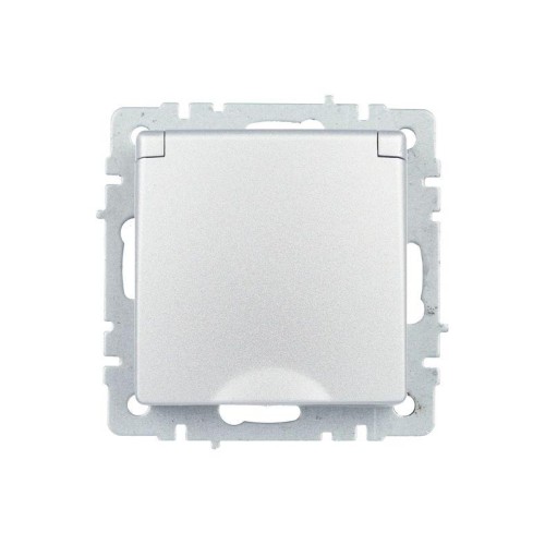 Розетка BRITE РСбш10-3-44-БрА 16А IP44 с заземл. защ. шторки с крышкой механизм алюм. IEK BR-R16-16-