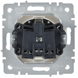 Розетка BRITE РСбш10-3-44-БрБ 16А IP44 с заземл. защ. шторки с крышкой механизм бел. IEK BR-R16-16-4