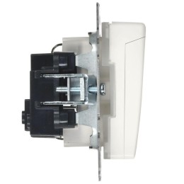 Розетка BRITE РСбш10-3-44-БрБ 16А IP44 с заземл. защ. шторки с крышкой механизм бел. IEK BR-R16-16-4