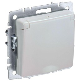 Розетка BRITE РСбш10-3-44-БрЖ 16А IP44 с заземл. защ. шторки с крышкой механизм жемчуж. IEK BR-R16-1