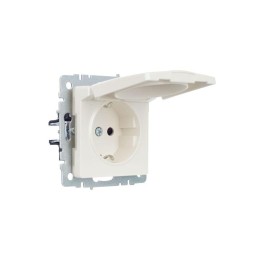 Розетка BRITE РСбш10-3-44-БрЖ 16А IP44 с заземл. защ. шторки с крышкой механизм жемчуж. IEK BR-R16-1