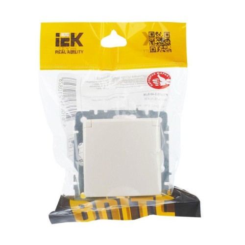 Розетка BRITE РСбш10-3-44-БрЖ 16А IP44 с заземл. защ. шторки с крышкой механизм жемчуж. IEK BR-R16-1