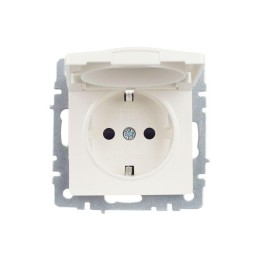 Розетка BRITE РСбш10-3-44-БрЖ 16А IP44 с заземл. защ. шторки с крышкой механизм жемчуж. IEK BR-R16-1