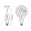Лампа светодиодная филаментная Basic Filament 3.8Вт Свеча на ветру 2400К Е14 350лм golden GAUSS 1047