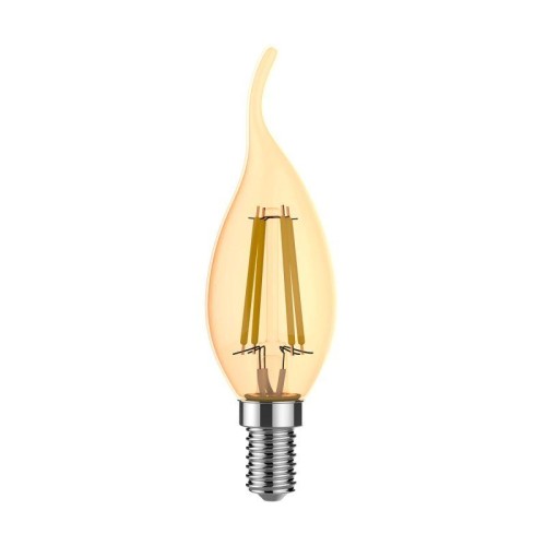 Лампа светодиодная филаментная Basic Filament 3.8Вт Свеча на ветру 2400К Е14 350лм golden GAUSS 1047
